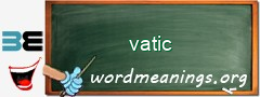 WordMeaning blackboard for vatic